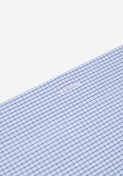 Breeze Blue Checked Poplin Shirt - Short Sleeve