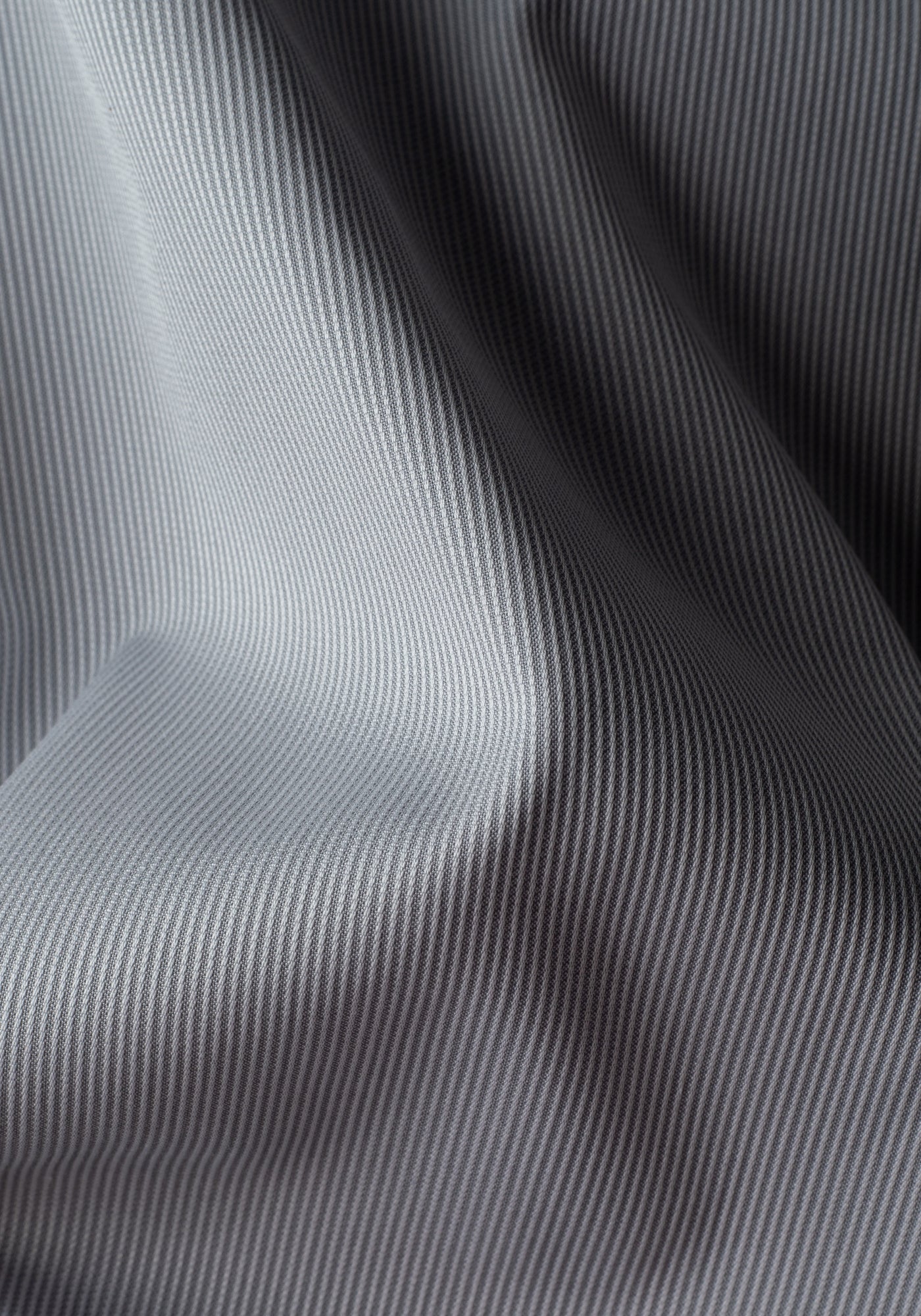Dull Grey Stripe Piqué Shirt - Short Sleeve