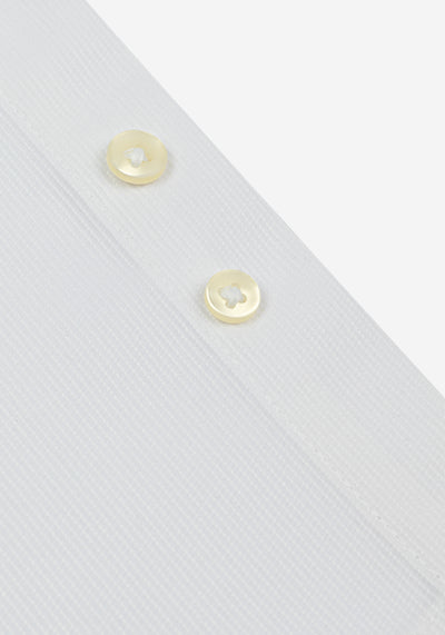 Chalk White Stripe Piqué Shirt - Short Sleeve