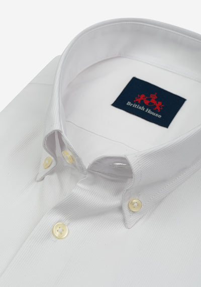Chalk White Stripe Piqué Shirt - Short Sleeve