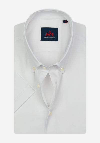 Chalk White Stripe Piqué Shirt - Short Sleeve