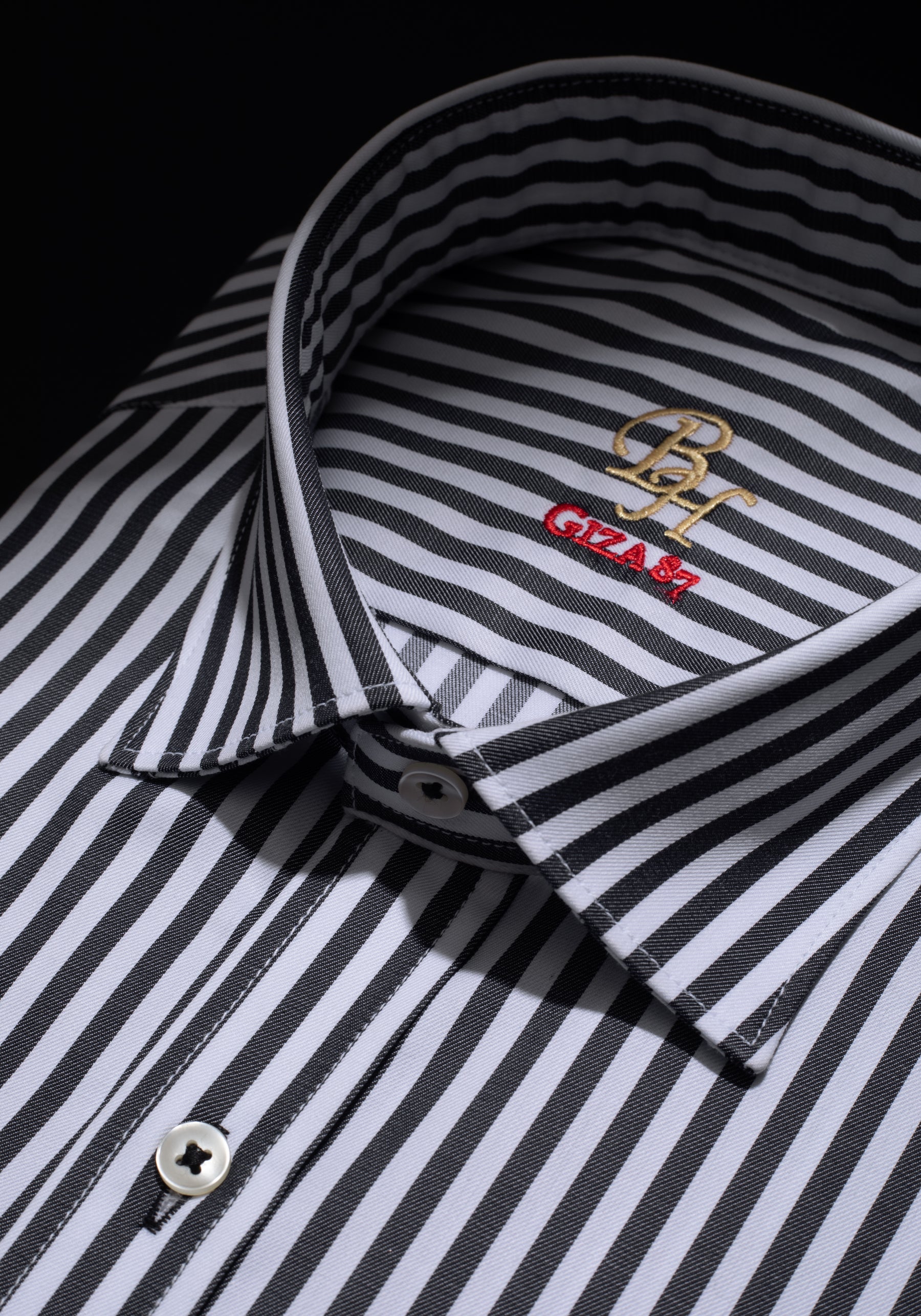 Giza 87 Cotton Astral Black Stripe Signature Twill Shirt