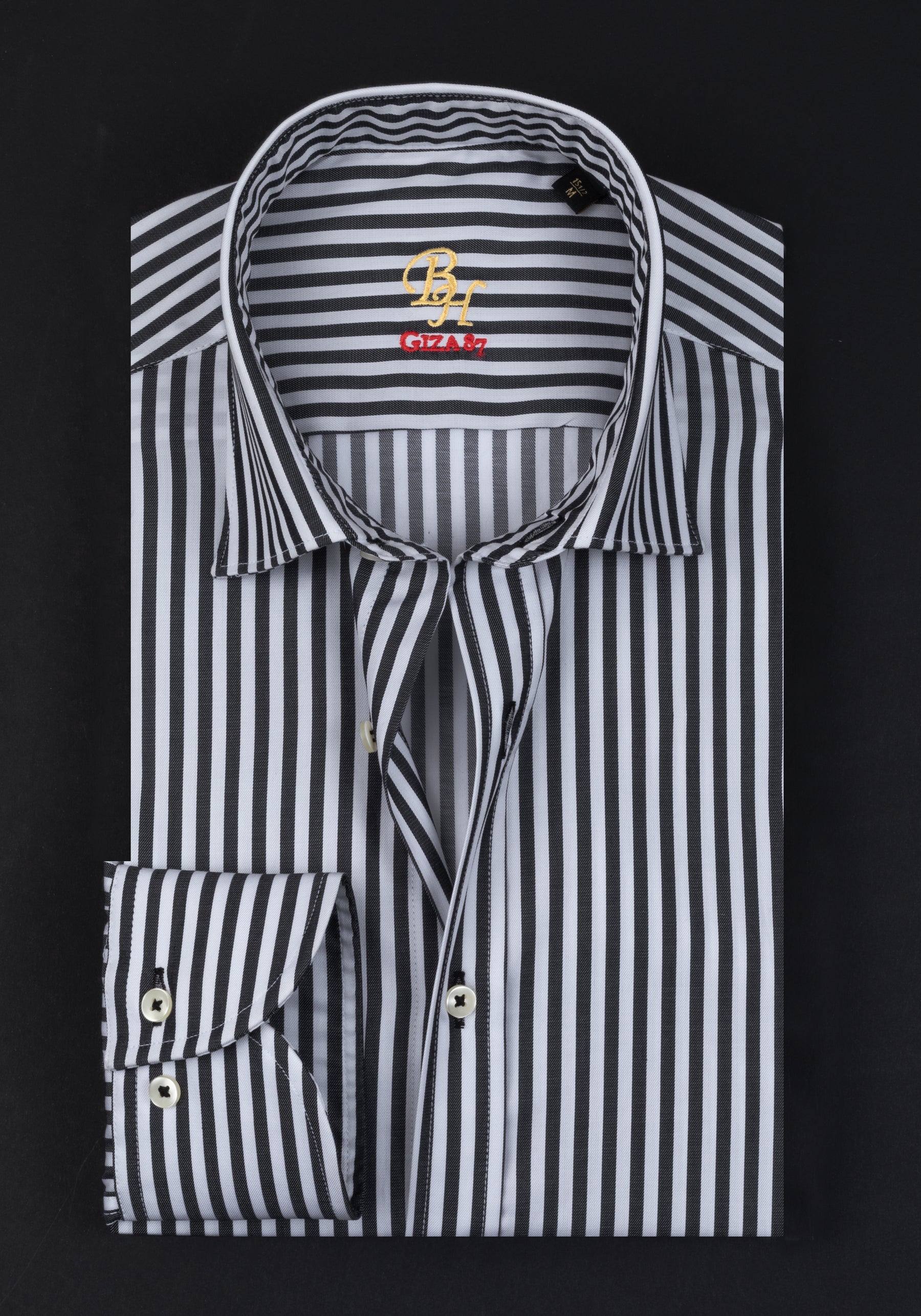 Giza 87 Cotton Astral Black Stripe Signature Twill Shirt