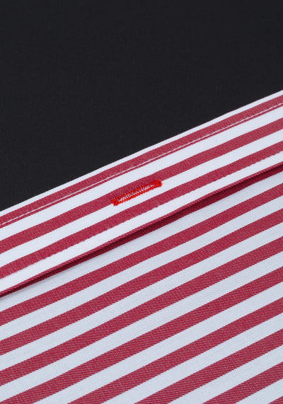 Giza 87 Cotton Bold Red Stripe Signature Twill Shirt