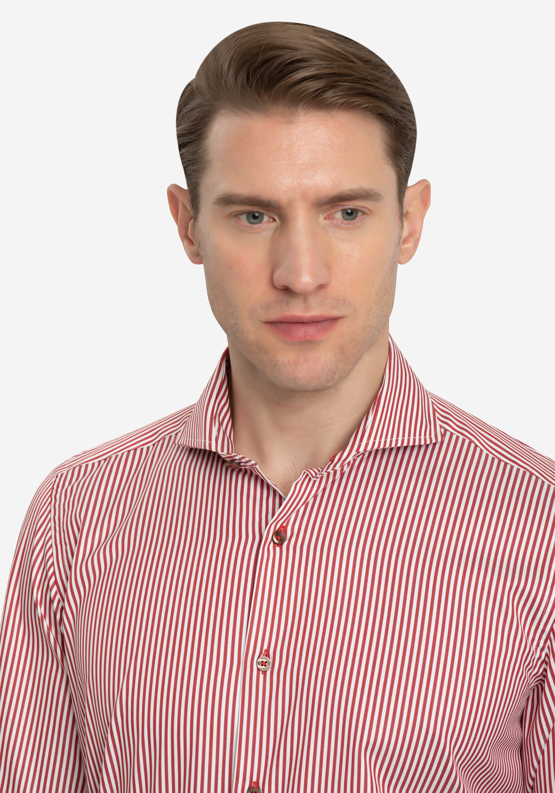 Striking Red Stripe Twill Shirt