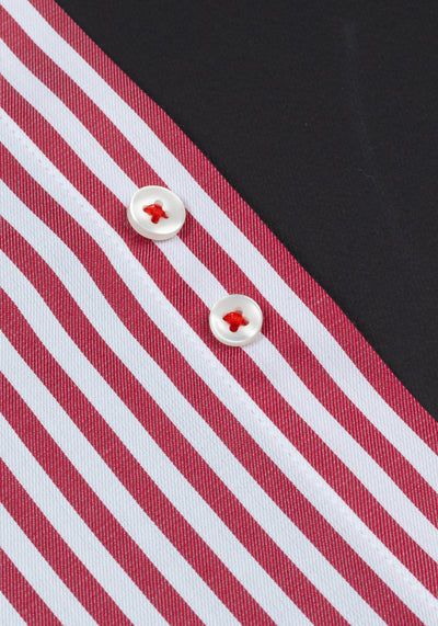 Giza 87 Cotton Bold Red Stripe Signature Twill Shirt