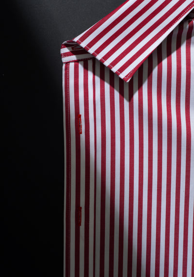 Giza 87 Cotton Bold Red Stripe Signature Twill Shirt
