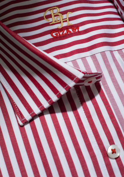 Giza 87 Cotton Bold Red Stripe Signature Twill Shirt