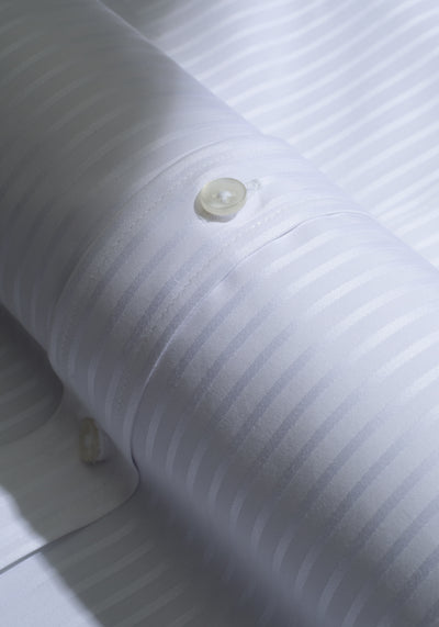 Giza 87 Cotton Halo White Stripe Signature Twill Shirt