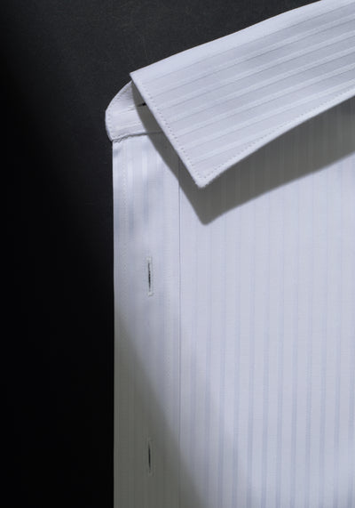 Giza 87 Cotton Halo White Stripe Signature Twill Shirt
