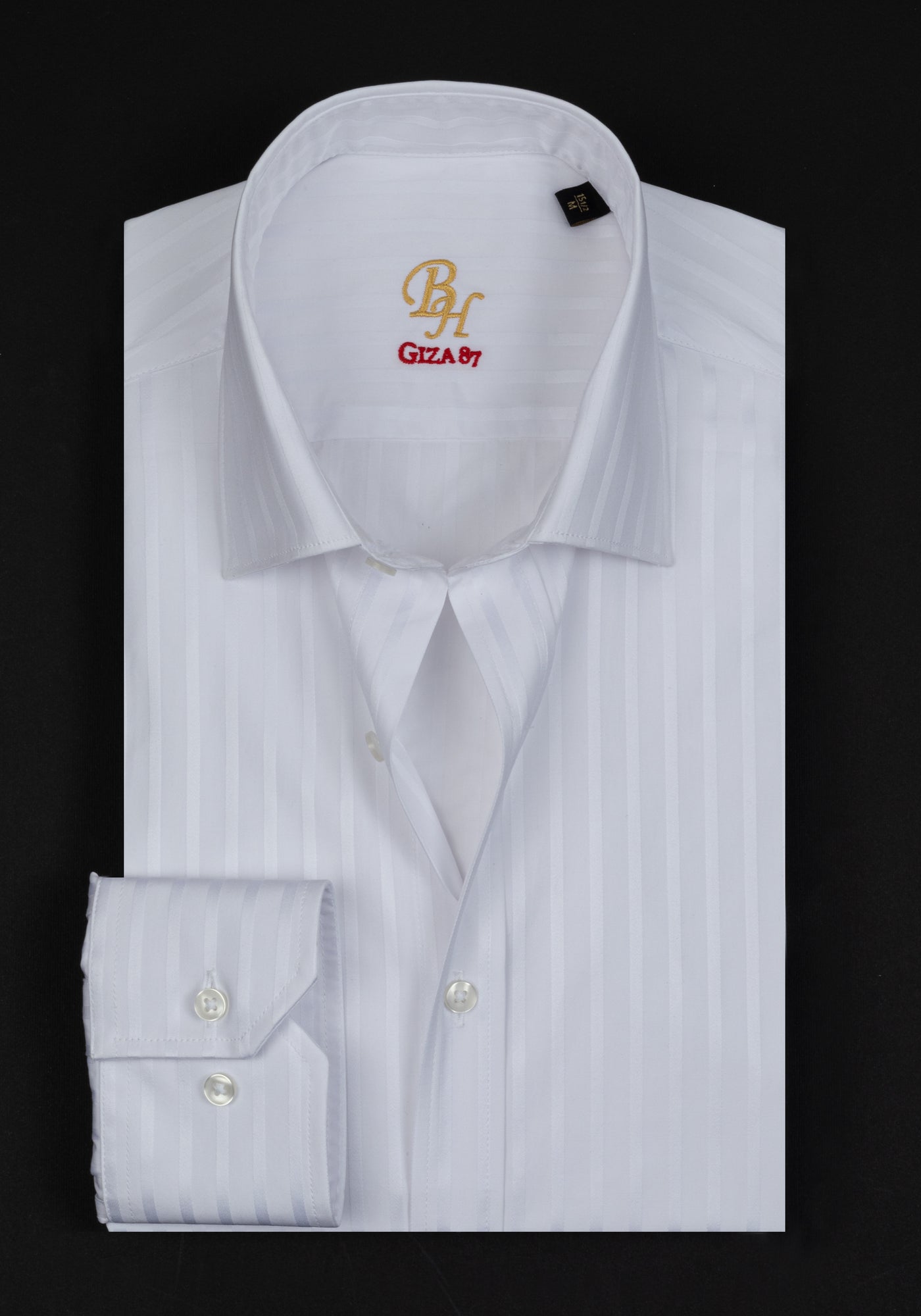 Giza 87 Cotton Glacier White Stripe Signature Twill Shirt
