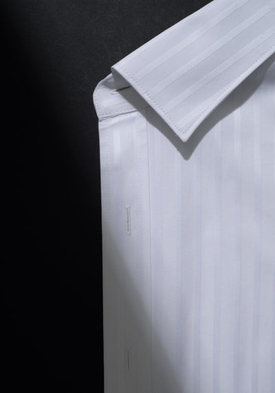 Giza 87 Cotton Glacier White Stripe Signature Twill Shirt