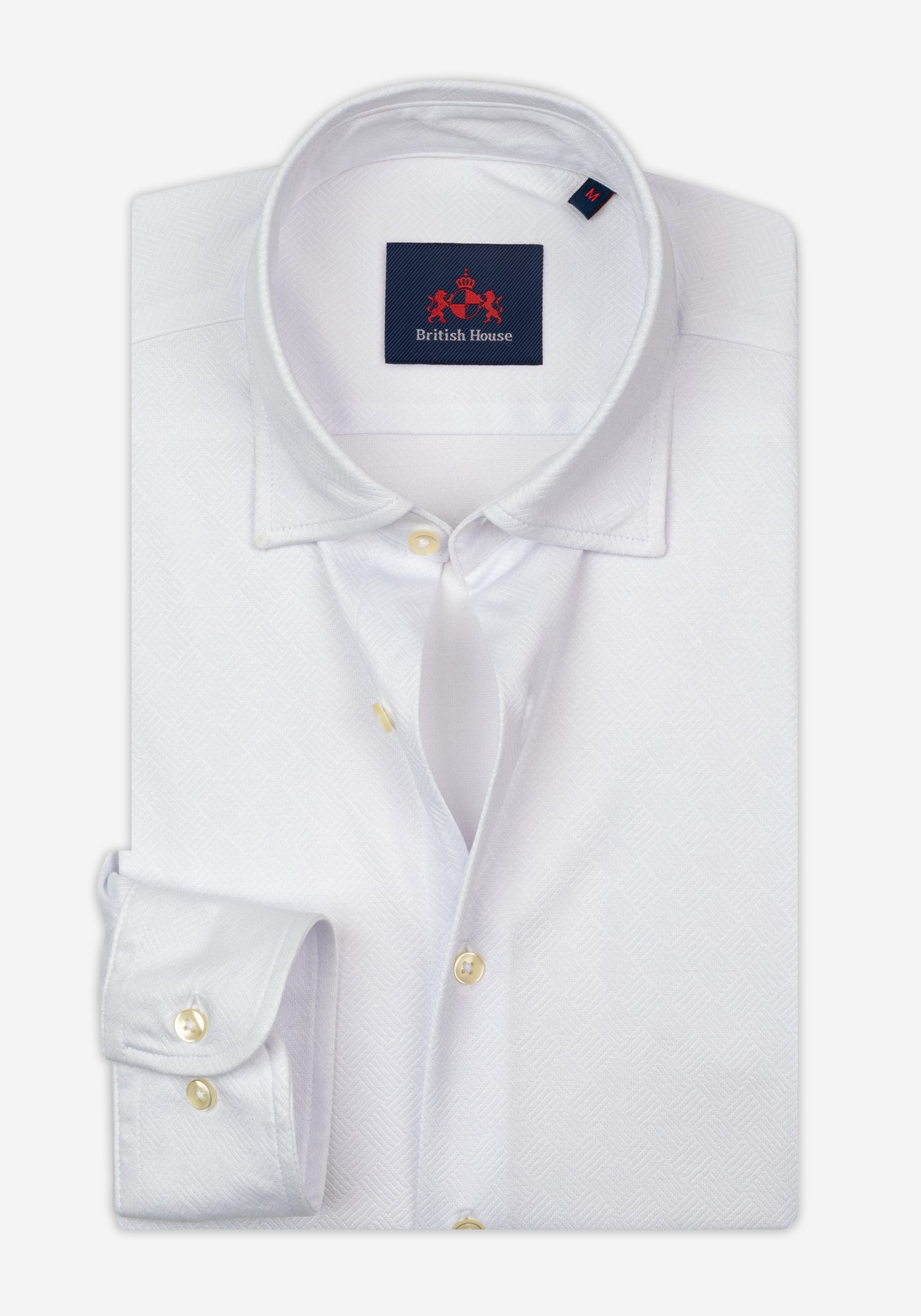 Lunar White Knitted 4-Way Stretch Shirt