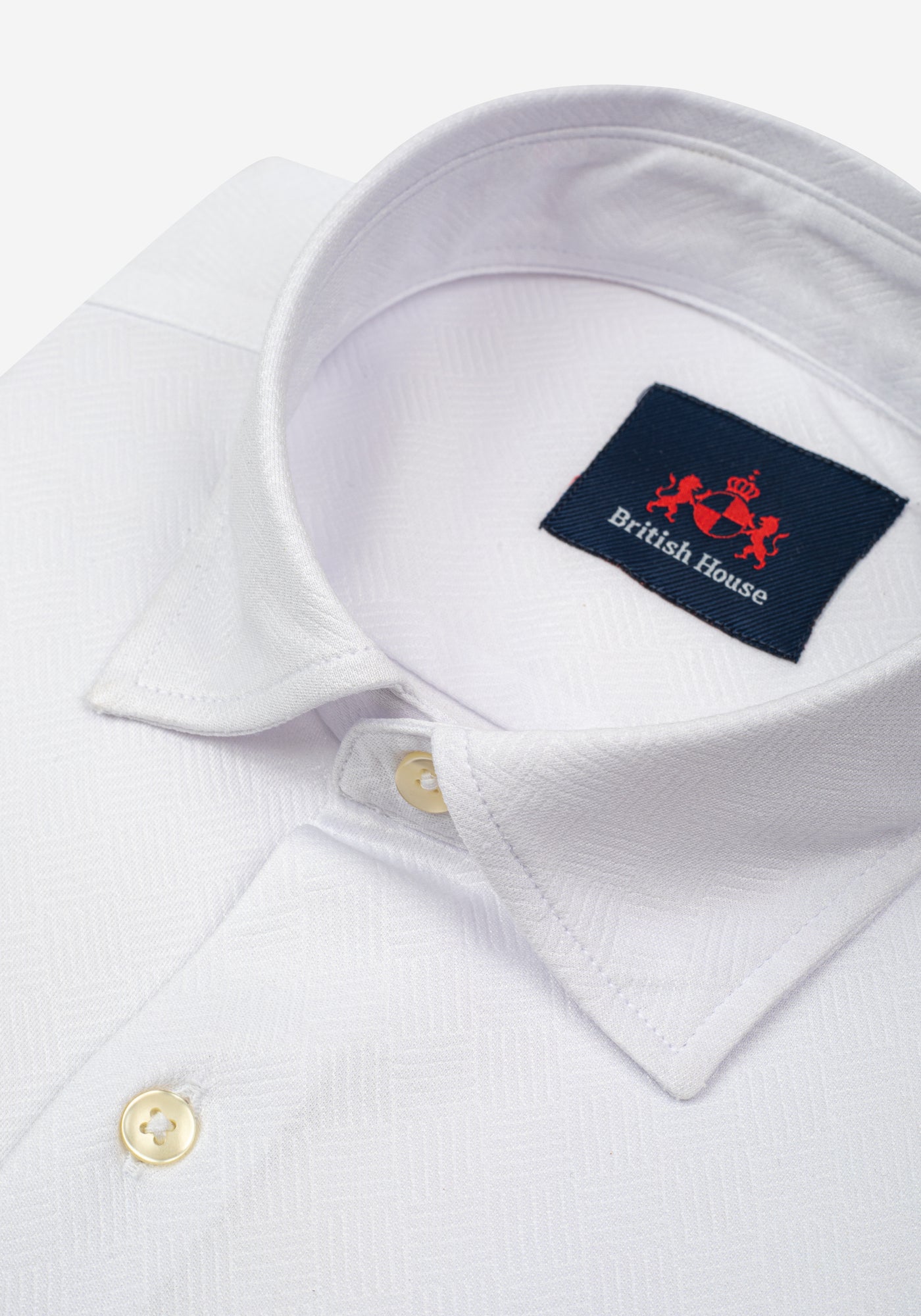 Lunar White Knitted 4-Way Stretch Shirt