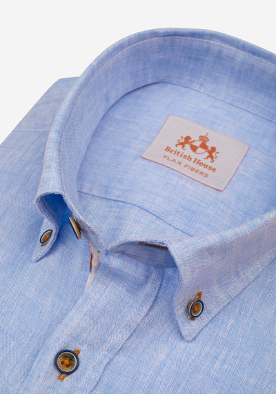 Arctic Blue Belgian Linen Shirt