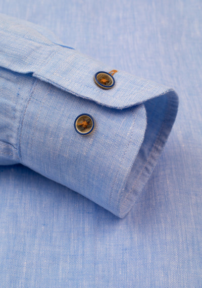 Arctic Blue Belgian Linen Shirt