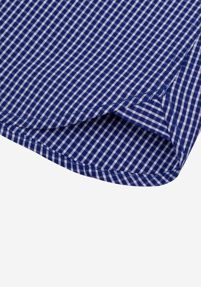 Marine Navy Checked Poplin Shirt