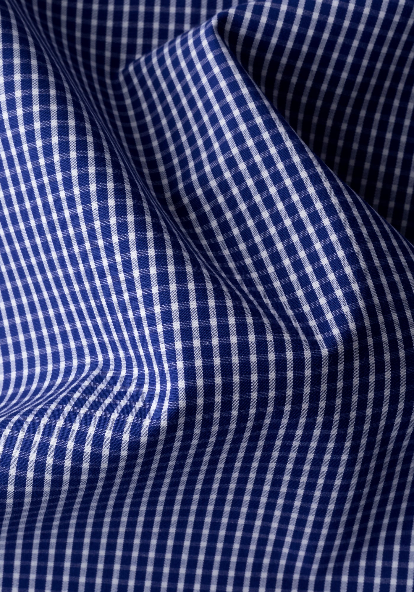 Marine Navy Checked Poplin Shirt