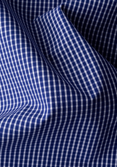 Marine Navy Checked Poplin Shirt