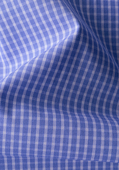 Cornflower Blue Checked Poplin Shirt