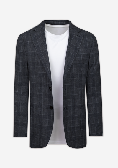 Contemporary Fit Vintage Grey Checked Blazer