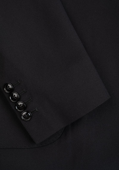 Contemporary Fit Metallic Black Wool Blend Blazer