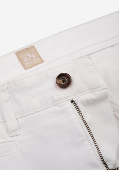 Contemporary Fit Pearl White Gabardine