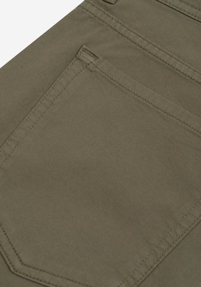 Contemporary Fit Deep Olive Twill Gabardine