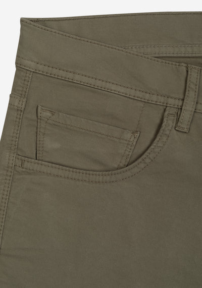 Contemporary Fit Deep Olive Twill Gabardine