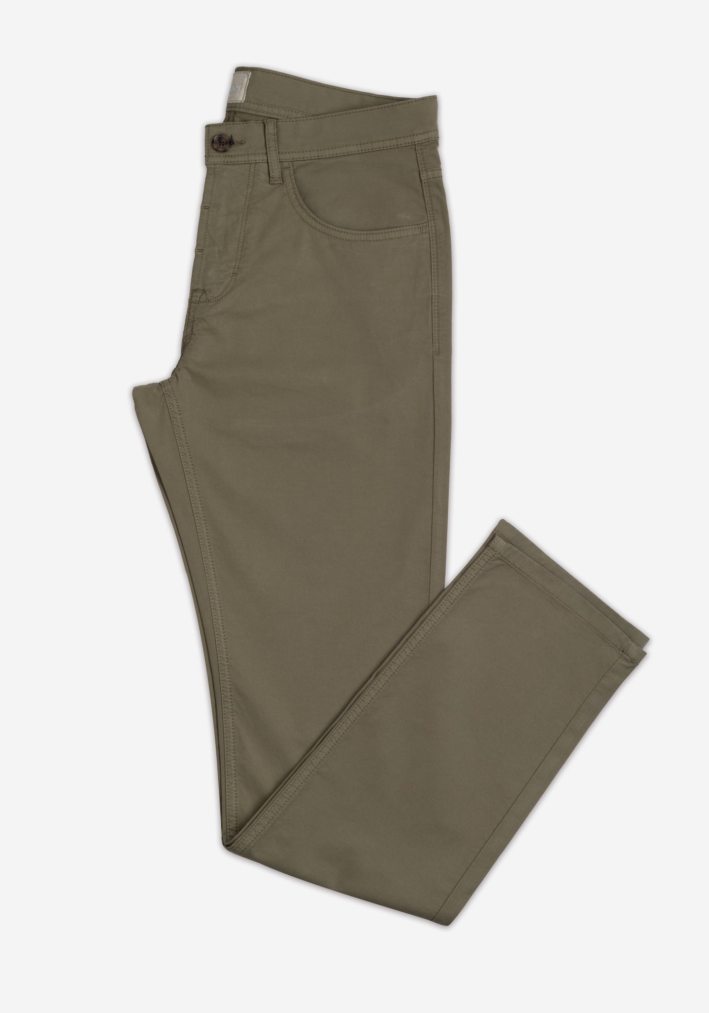 Contemporary Fit Deep Olive Twill Gabardine