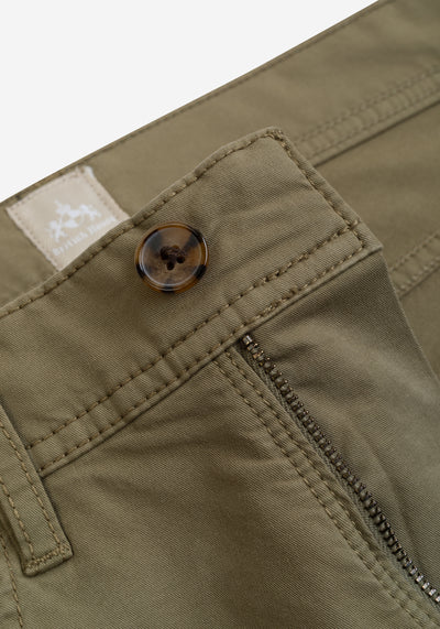 Contemporary Fit Haze Olive Twill Gabardine