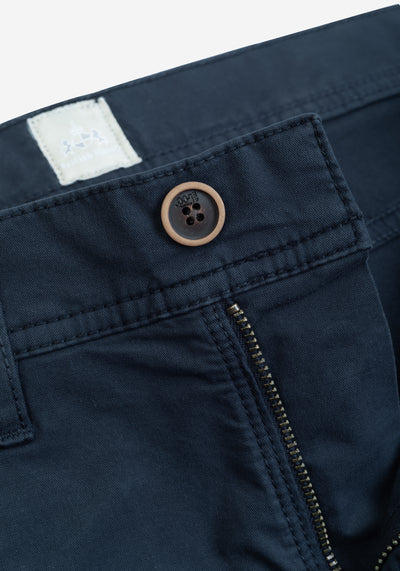 Contemporary Fit Rust Navy Twill Gabardine
