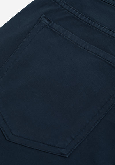 Contemporary Fit Rust Navy Twill Gabardine