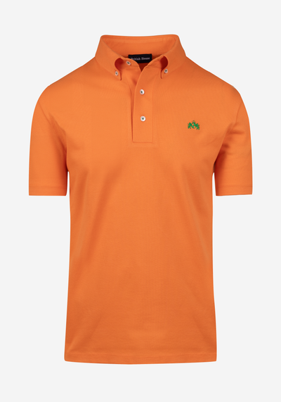 Metallic Orange Cotton Polo Shirt