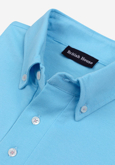 Ocean Turquoise Cotton Polo Shirt