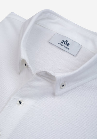 Cloud White Cotton Polo Shirt