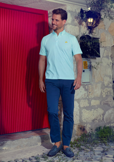 Ice Mint Cotton Polo Shirt