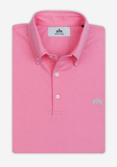 Bright Pink Cotton Polo Shirt