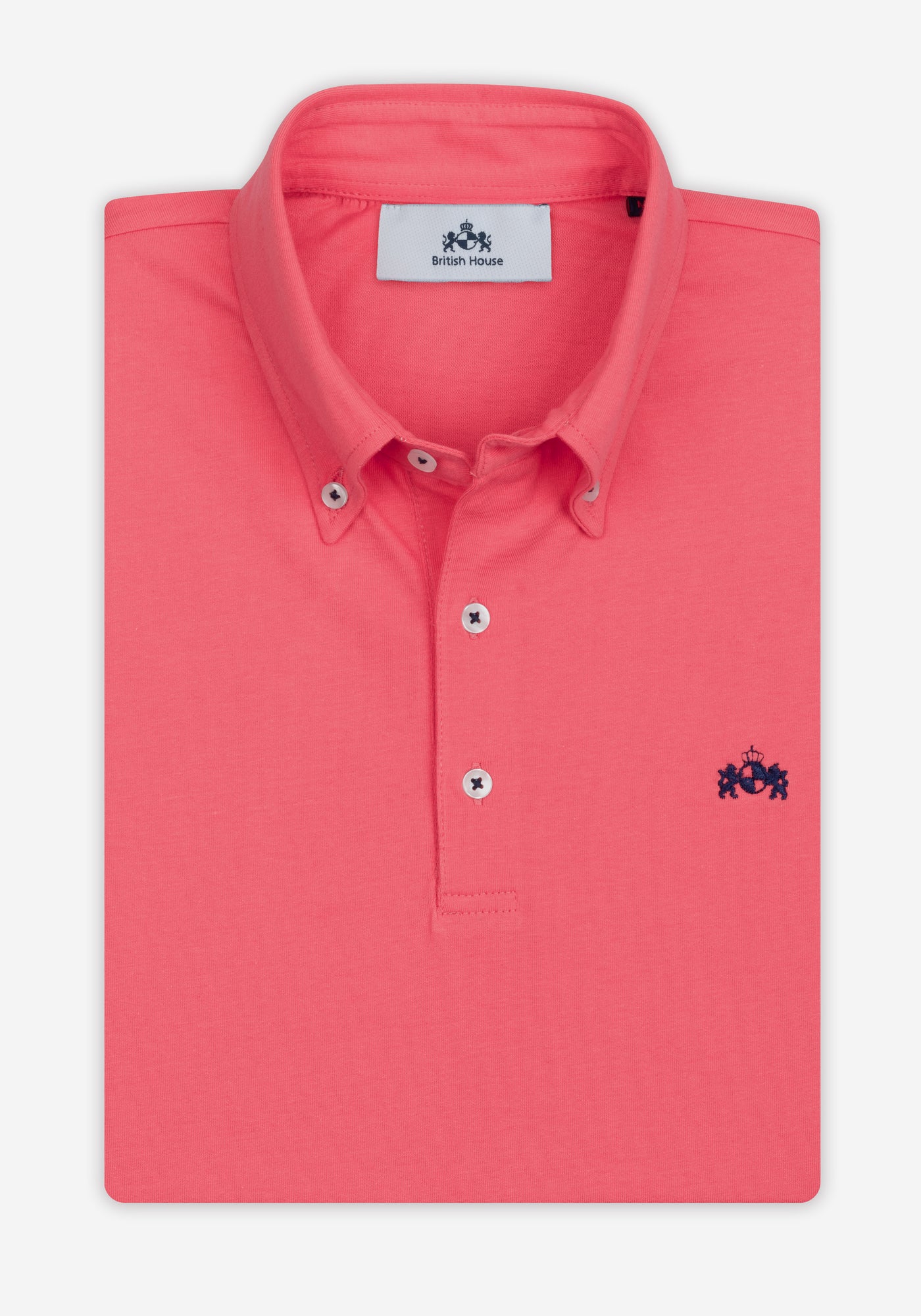 Melon Pink Cotton Polo Shirt