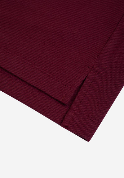 Deep Burgundy Cotton Polo Shirt