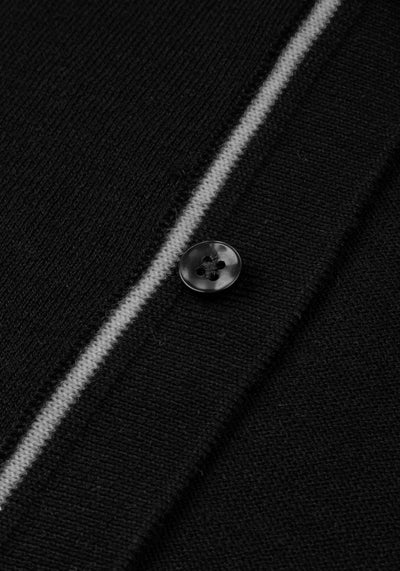 Carbon Black Knitted Polo Shirt