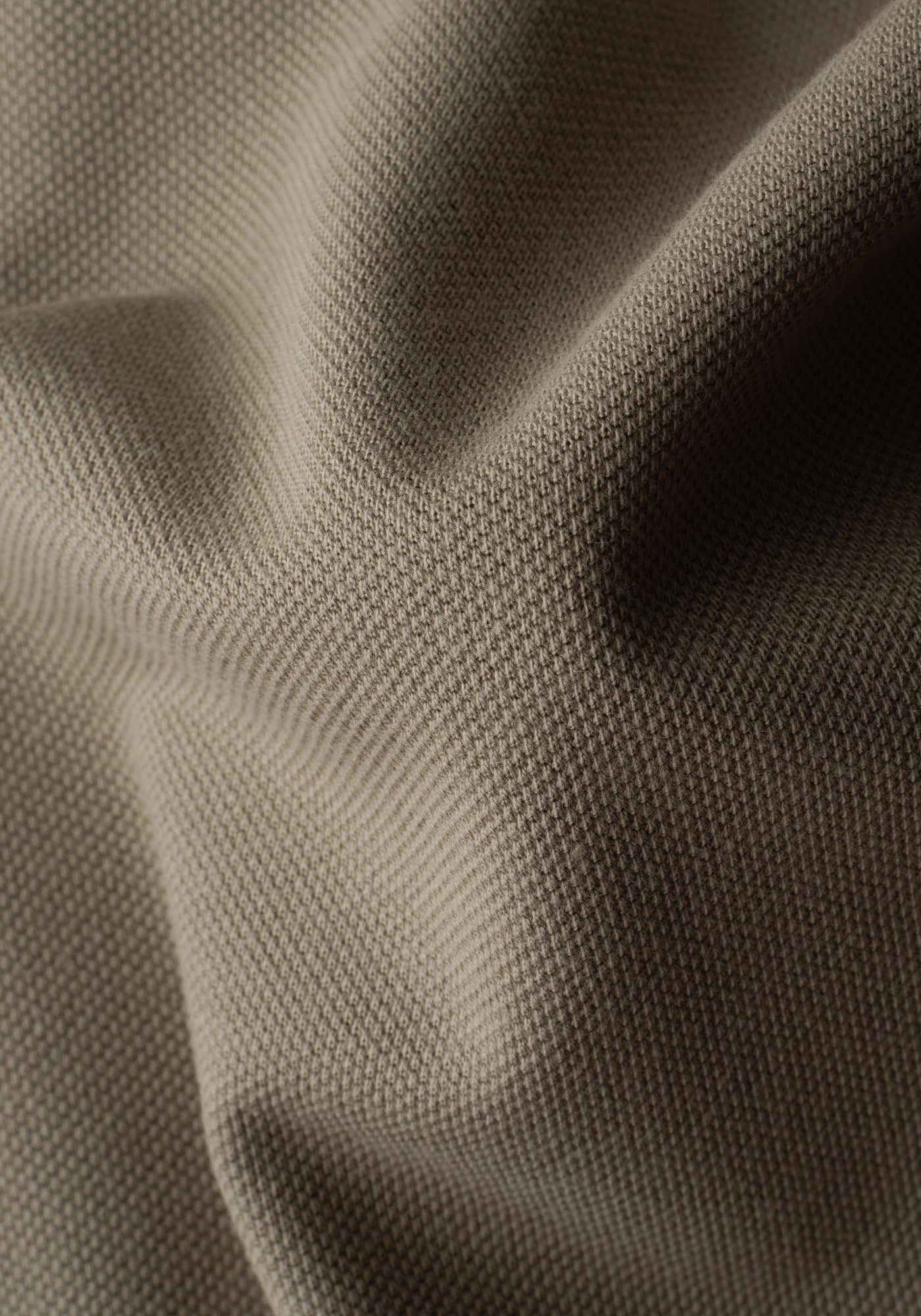 Dark Sand Beige Cotton Polo Shirt