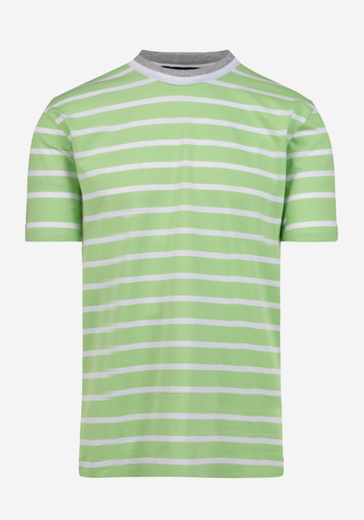 Faded Lime Green Stripe Cotton T-Shirt – British House