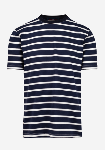Titan Navy Green Stripe Cotton T-Shirt