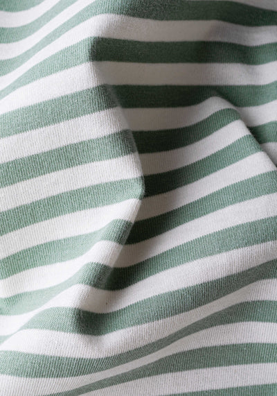 Faded Mint Green Green Stripe Cotton T-Shirt