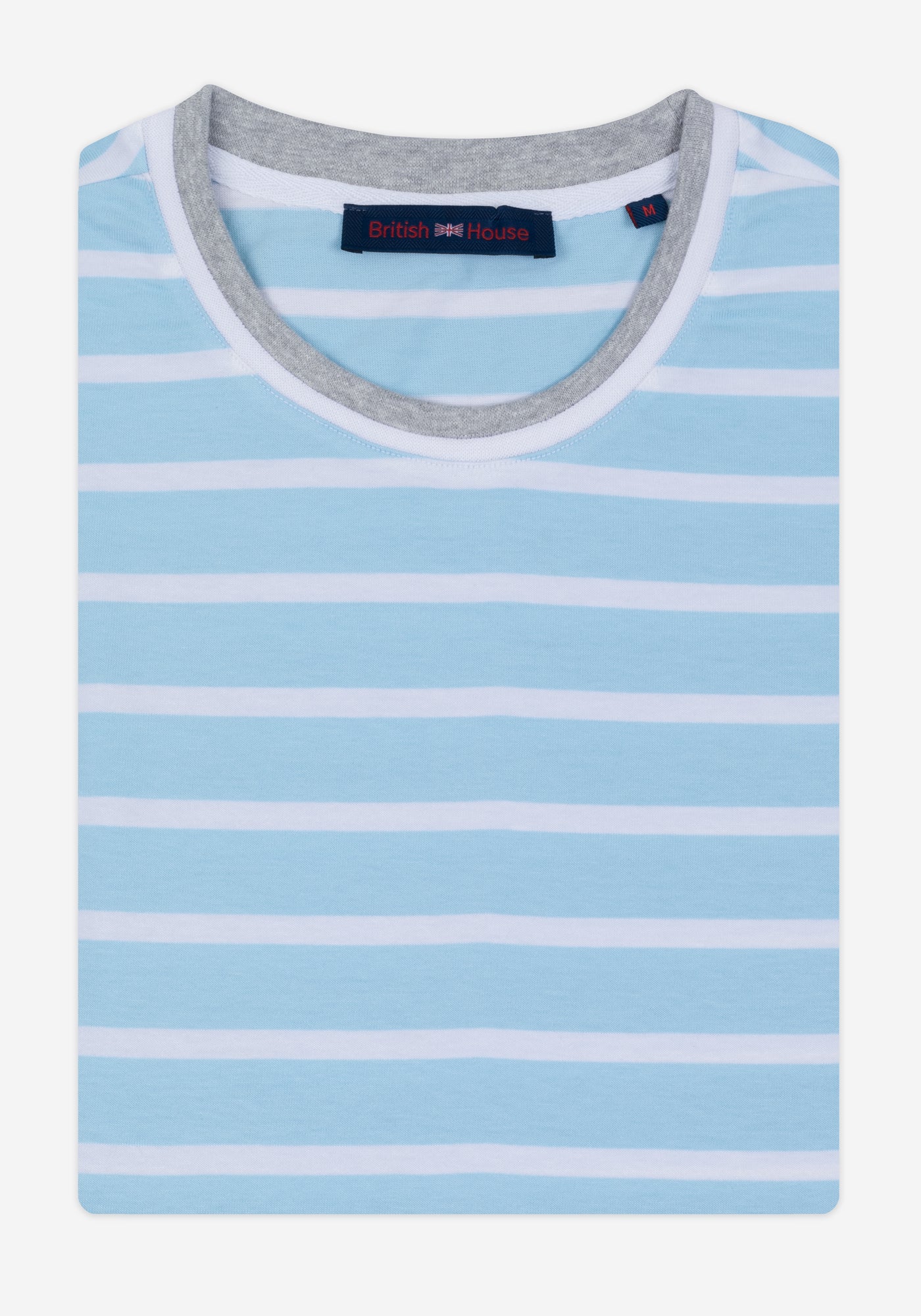 Aqua Blue Stripe Cotton T-Shirt