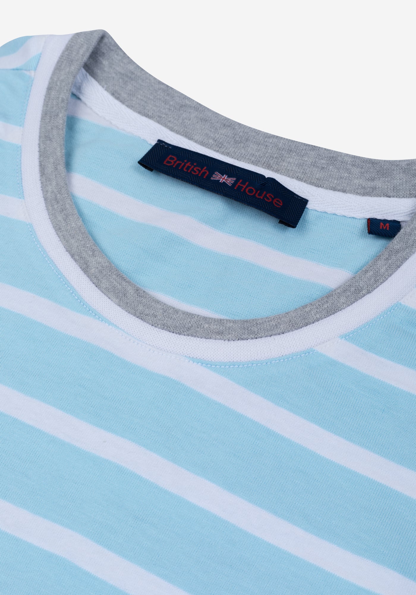 Aqua Blue Stripe Cotton T-Shirt