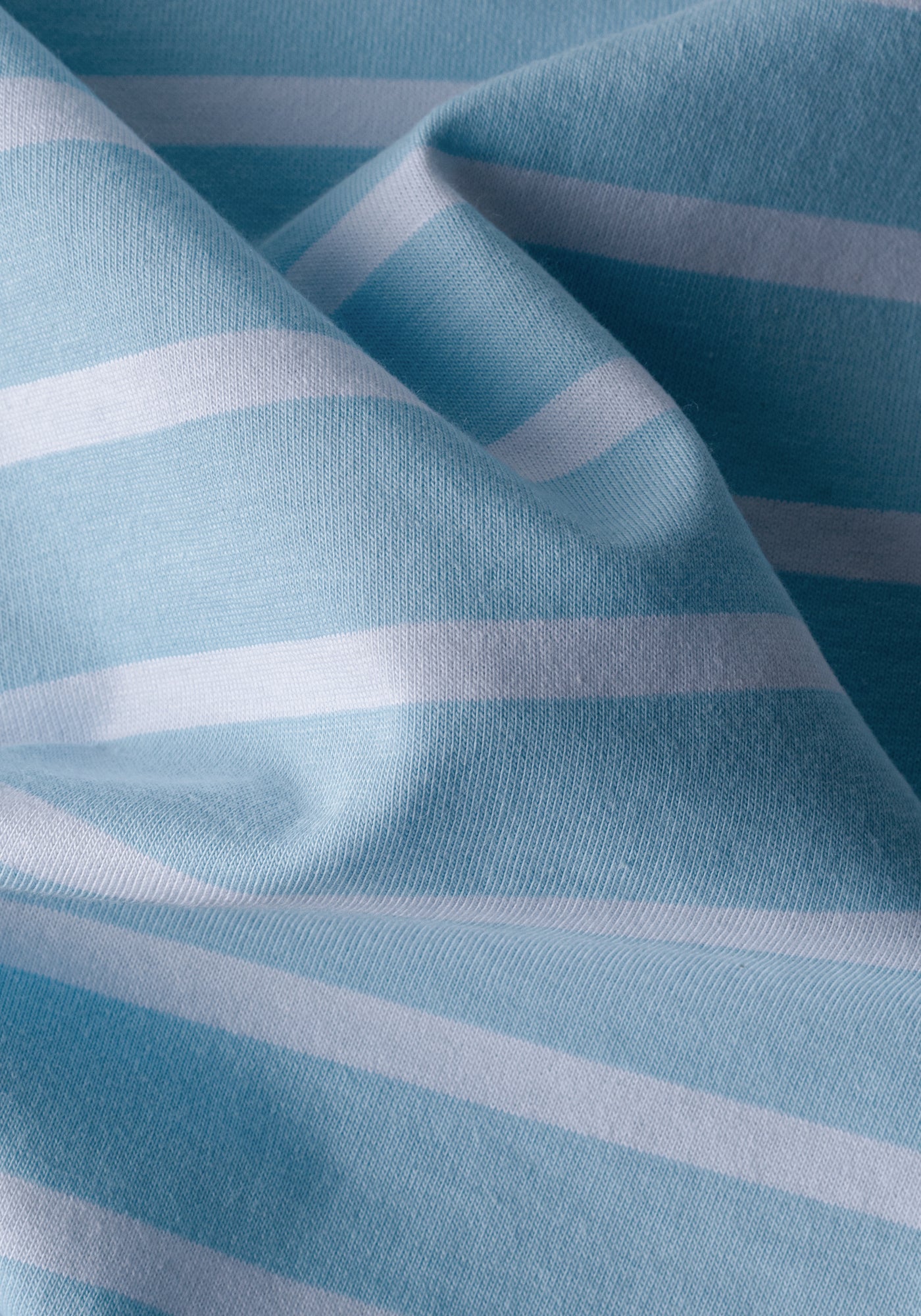Aqua Blue Stripe Cotton T-Shirt