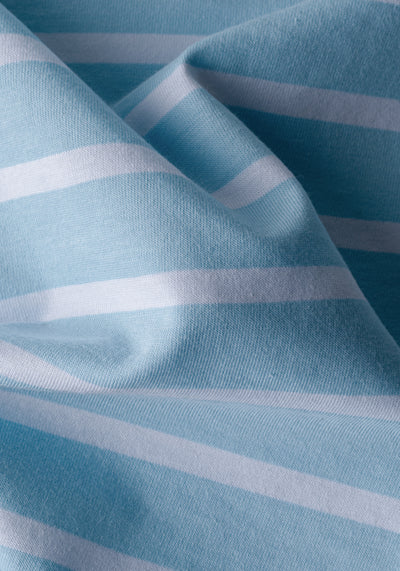 Aqua Blue Stripe Cotton T-Shirt