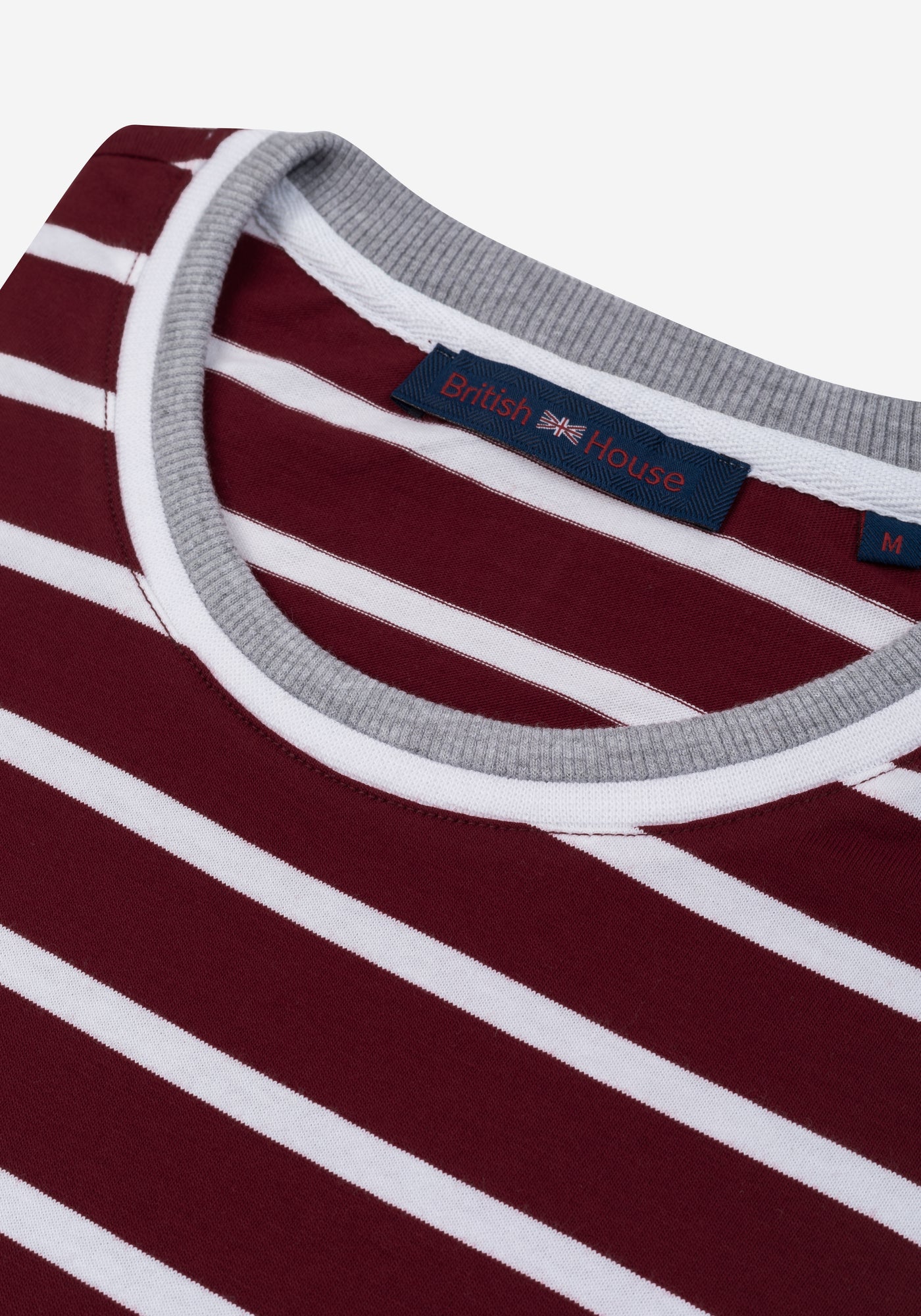 Rust Burgundy Stripe Cotton T-Shirt